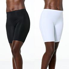 "As Is" Rhonda Shear 2-pack Stretch Butterknit Longline Short