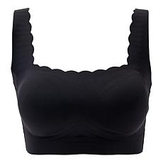 "As Is" Rhonda Shear Squareneck Scalloped Gel Bra