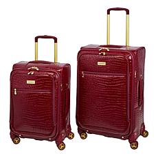 "As Is" Samantha Brown 2-piece Summer Croco 22" Carry-On & 26" Spin...