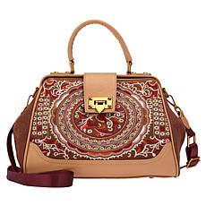"As Is" Sharif Legacy 3D Embroidered Melange Leather Doctor's Satchel
