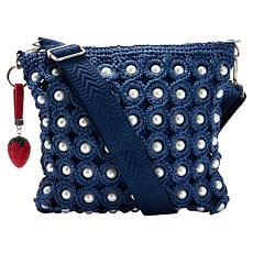 "As Is" Sharif Legacy Beaded Woven Crossbody with Crystal Charm
