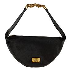 "As Is" Sharif Legacy Caviar Snake and Haircalf Leather Chain Hobo