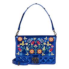 "As Is" Sharif Legacy Metallic Floral Embroidered Satchel