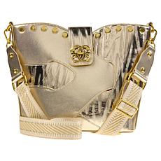 "As Is" Sharif Legacy Museum Puzzle Piece Haircalf Leather Crossbod...