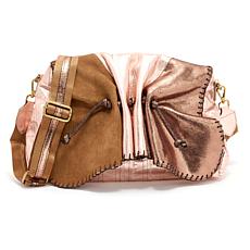 "As Is" Sharif Legacy Museum Rouched Flap Leather Messenger Bag