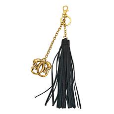 "As Is" Sharif Legacy Suede Leather Logo Tassel Bag Charm/Keyring