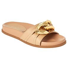 "As Is" ShuShop Shoes Cassie Molded Footbed Slide with Chain Detail