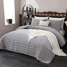 "As Is" South Street Loft Embossed Velvet Quilt Set 