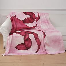 "As Is" South Street Loft Oversized Crab Printed Plush Throw 