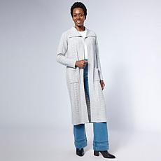 "As Is" Tower Hill by Christie Brinkley Cable Knit Cardigan