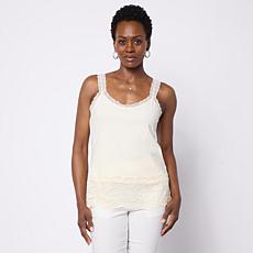 "As Is" Tower Hill by Christie Brinkley Lace Hem Layering Tank Top