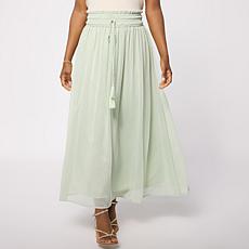"As Is" Tower Hill by Christie Brinkley Smocked Waist Crinkle Skirt