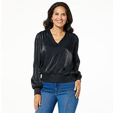 "As Is" Tower Hill by Christie Brinkley V-Neck Surplice Top