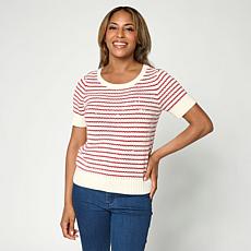 "As Is" TowerHill by Christie Brinkley Sweater Tee with Sequins
