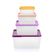 "As Is" Tupperware® 8-piece KeepTabs® Space Saving Square Food Stor...