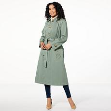 "As Is" TWRHLL by Christie Brinkley Embroidered Trench Coat