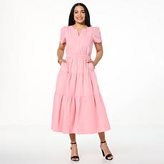 "As Is" TWRHLL by Christie Brinkley Multi-Tier Maxi Dress