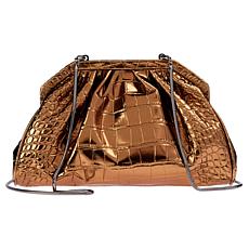 "As Is" Vince Camuto Baklo Embossed Croco Clutch