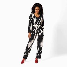 "As Is" Vivica A. Fox Collection Bell-Sleeve Knit Jumpsuit