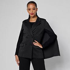 "As Is" VIVICA A. FOX Collection Cape Jacket with Rhinestones
