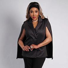 "As Is" VIVICA A. FOX Collection Cape Jacket with Rhinestones