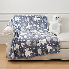 "As Is" Warm & Cozy Huggable Friend & 60" x 50" Plush Knit Throw