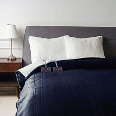 "As Is" Warm & Cozy Plush to Sherpa Heated Blanket - King