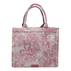 "As Is" Wildflower Parisian Toile Print Tote with Coin Purse Set