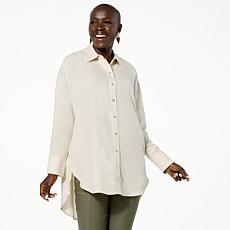 "As Is" WynneCollection Linen Blend Summer Shirt