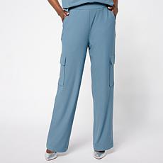 "As Is" WynneCollection Luxe Crepe Clean Cargo Straight Pant