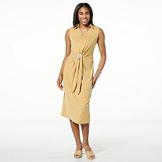 "As Is" WynneCollection Matte Jersey Tie Front Dress