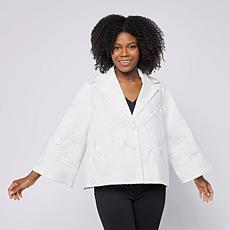 "As Is" WynneCollection Matte Sequin-Embellished Twill Jacket