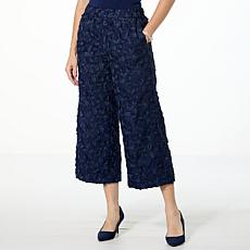 "As Is" WynneCollection Novelty Clip Floral Jacquard Pant