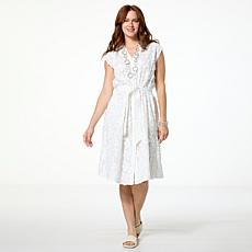 "As Is" WynneCollection Novelty Clip Jacquard Sleeveless Dress