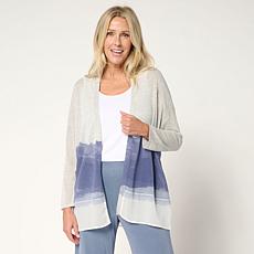 "As Is" WynneCollection Printed Sweater Knit Cardigan