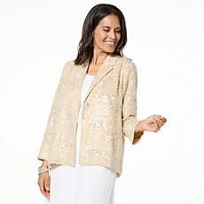 "As Is" WynneCollection Sequin-Covered Chiffon Jacket