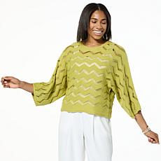 "As Is" WynneLayers Chevron Open-Stitch Sweater