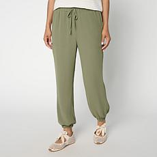 "As Is" WynneLayers Chiffon Overlay Knit Jogger