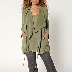 "As Is" WynneLayers Drape-Front Chiffon Jacket