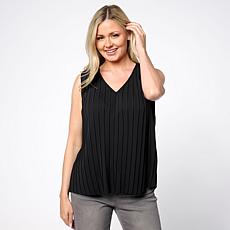 "As Is" WynneLayers Pleated Crepe Knit Tank Top