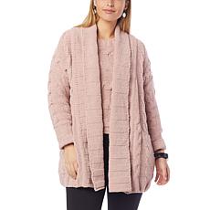 "As Is" WynneLayers Plush Cable Knit Coatigan