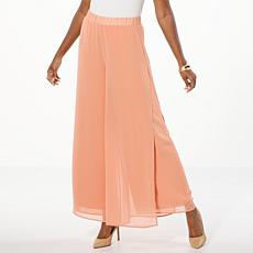 "As Is" WynneLayers Pull-On Pant with Chiffon Overlay