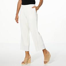 "As Is" WynneLayers Summer Plisse Knit Cropped Easy Pant