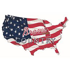 Atlanta Braves USA Shape Flag Cutout