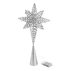 august & leo 19" LED Jeweled Bethlehem Star Tree Topper