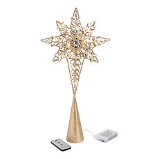 august & leo 19" LED Jeweled Bethlehem Star Tree Topper