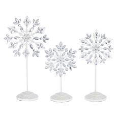 august & leo Crystal Snowflake Stand - Set of 3