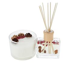 august & leo Red Berries Holiday Diffuser & Candle Set
