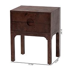 Bali and Pari Kayla Natural Burl Wood Nightstand