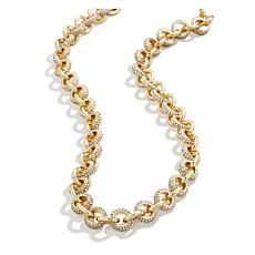 BAUBLEBAR 16" Goldtone Polished and Pavé Rolo Chain Necklace